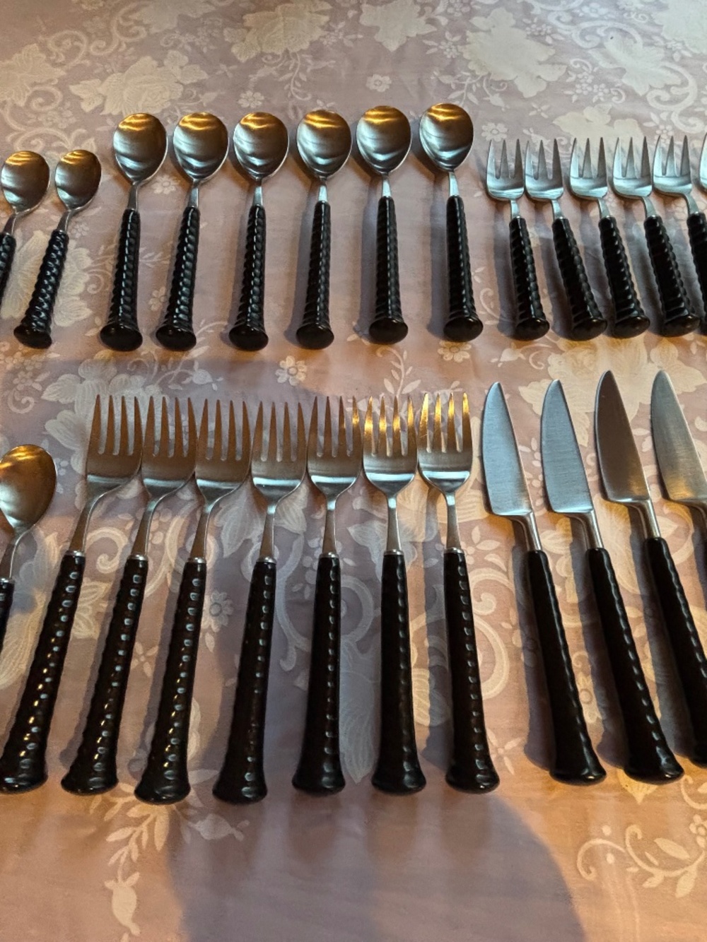 Noritake 30 pc. Service for 6 Primastone Black Stainless & Ceramic Cutlery